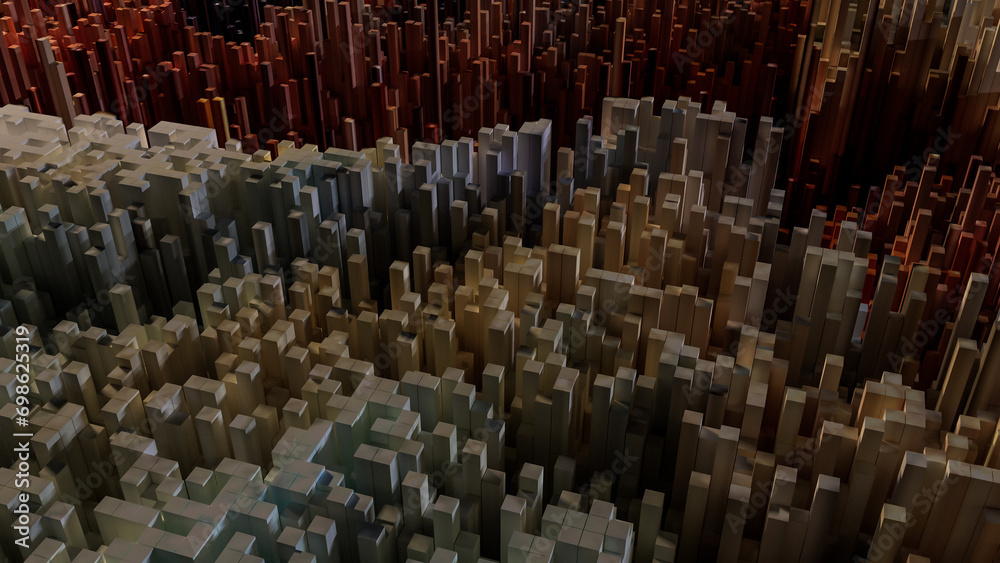 Fototapeta premium 3d rendering of colorful vertical structures with abstract background style
