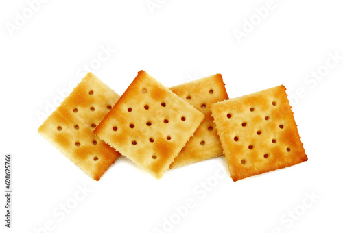Cracker biscuit isolated on white background photo