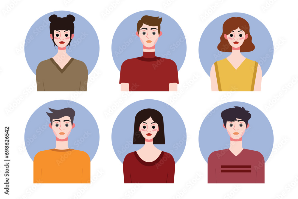 Set of social media profile templates with people avatars. Vector illustration Set of social media profile templates with people avatars. Vector illustration