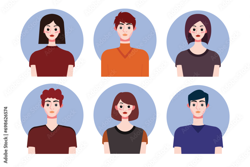 Set of social media profile templates with people avatars. Vector illustration Set of social media profile templates with people avatars. Vector illustration