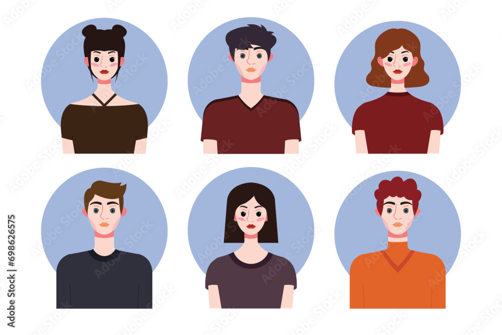 Set of social media profile templates with people avatars. Vector illustration Set of social media profile templates with people avatars. Vector illustration