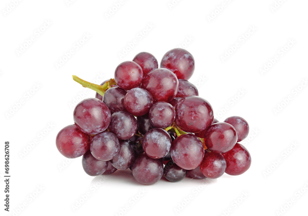 Red grapes Isolated on white background