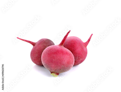 Red radish  isolated on the white background