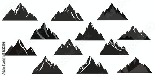 Mountain silhouettes set. Vector illustration