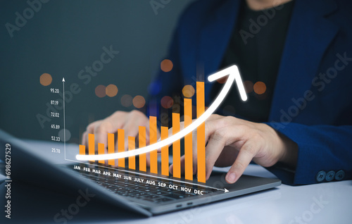 Analyzes profitability marketing trend 2024 business growth financial analysis profit strategy company chart show goal investment increase, report progress data price economic efficiency money