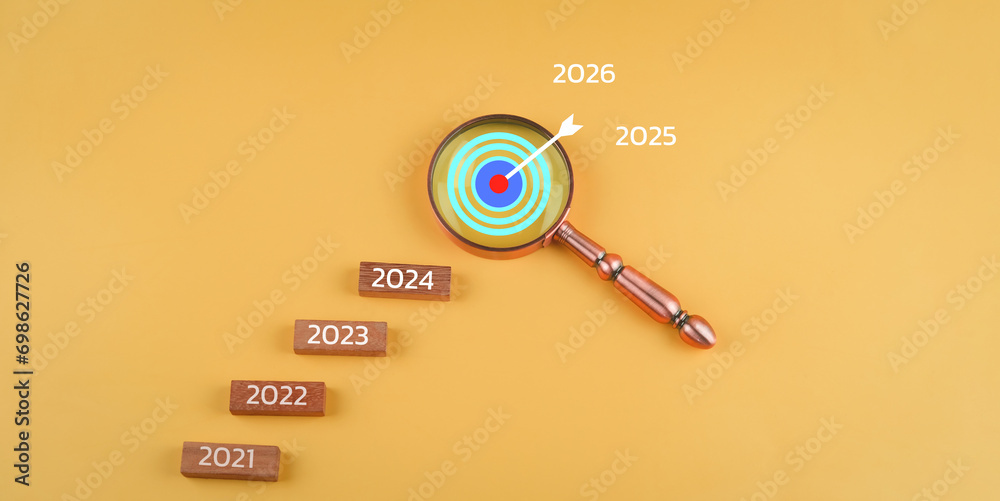 New year 2024 goal plan Startup business speed..analysissuccess change, future marketing  finance digital..increase  technology fast global project idea vision network strategy investment economic - obrazy, fototapety, plakaty 