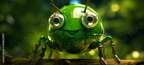 A green bug with a big round ball on its head © Momna