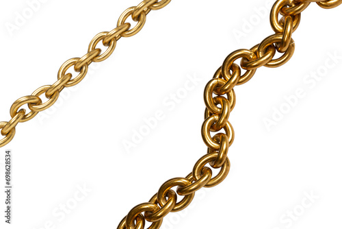Golden chain isolated on white background.
