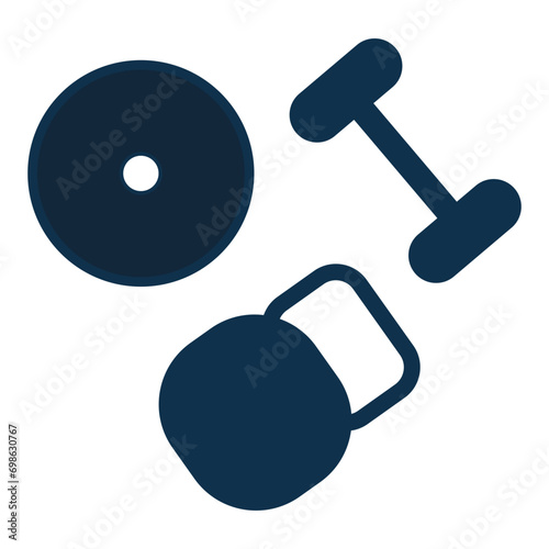 Dumbbell isolated on white background, gym weight icon