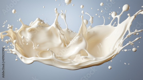 Splash of milk with clipping path. 3D illustration, milk, liquid, drink, splashing, motion, dairy, beverage, cream, white, fresh, food, freshness, drop, Gen AI.