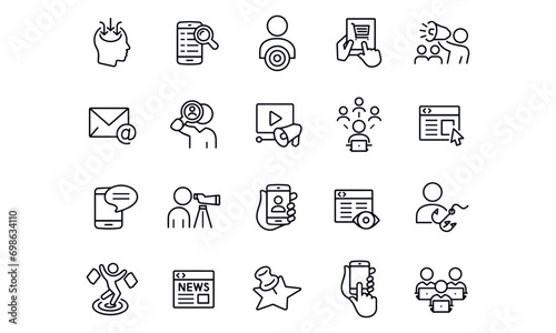 Digital Marketing Thin Line Icons vector design