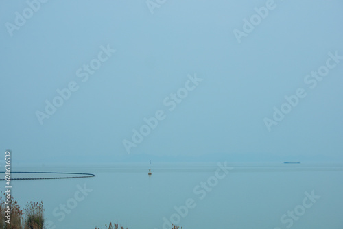 Hefei City, Anhui Province-Luxi Wetland-Wetland scenery against the blue sky photo