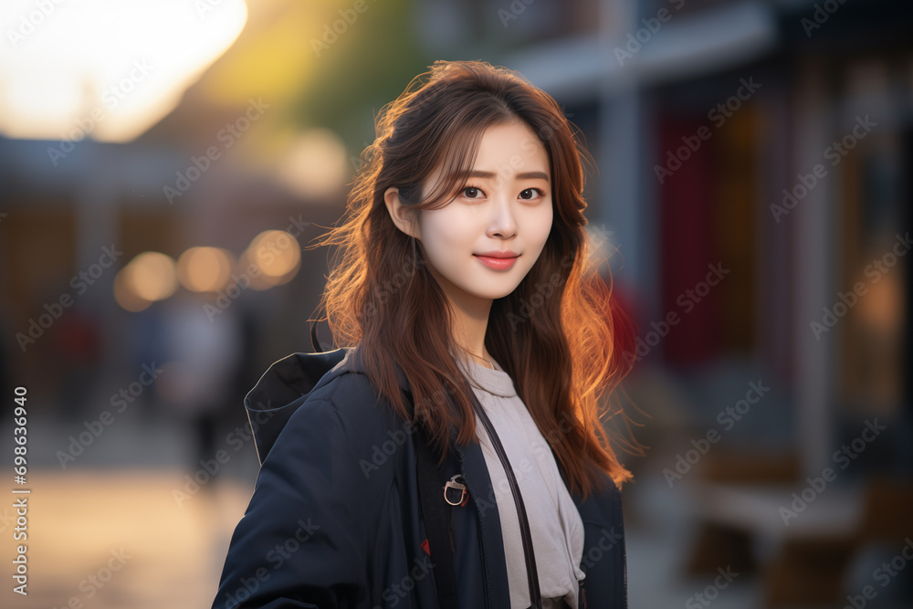 Young pretty Chinese woman at outdoors Young pretty Chinese woman at outdoors