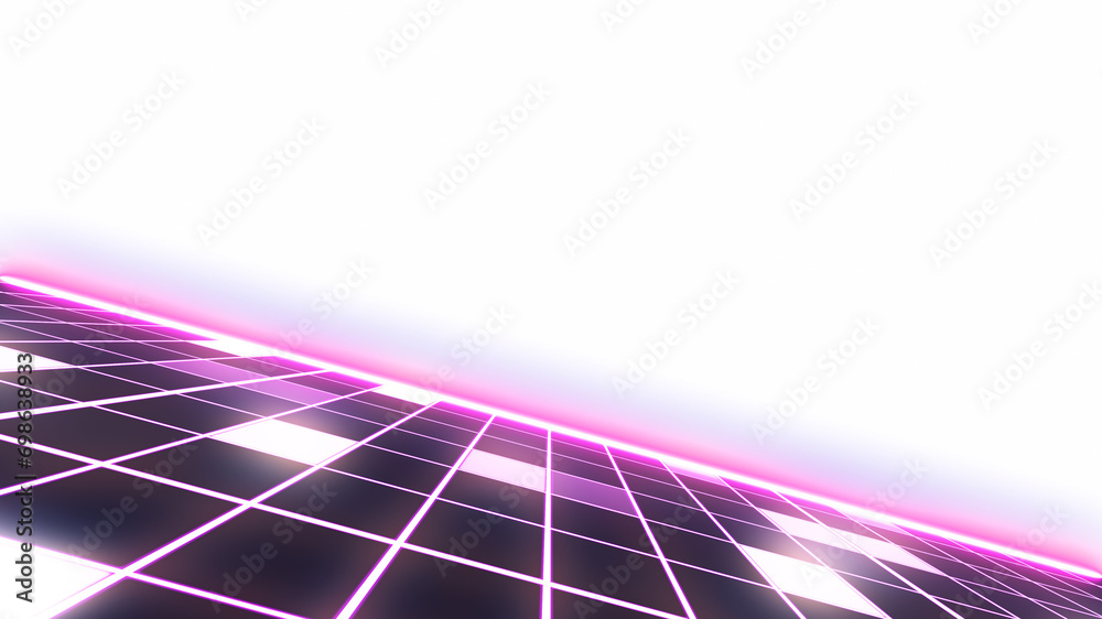 Abstract grid line neon retro style 80s-90s