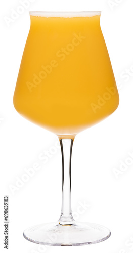 Hazy NEIPA craft ale in tulip beer glass isolated on white photo