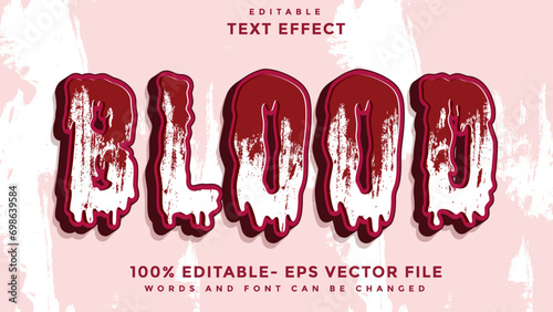 3d Grunge Texture Word Blood Editable Text Effect Design, Effect Saved In Graphic Style