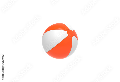 Beach ball angle view without shadow 3d render