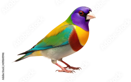 Gouldian Finch and Its Multicolored Elegance On a White or Clear Surface PNG Transparent Background. © Usama