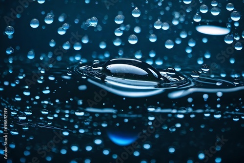 water drops on blue