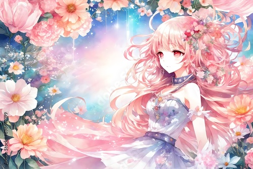 girl with flowers