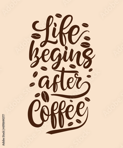 coffee typography Creative Lettering Shirt design vector illustration 