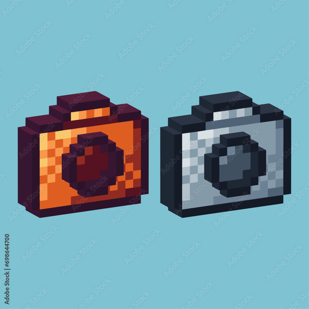 Isometric Pixel art 3d of camera icon for items asset. camera icon on ...