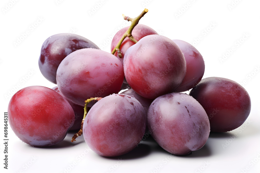 red grape isolated on white - Generative AI