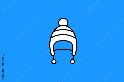 warm hat illustration in flat style design. Vector illustration. 