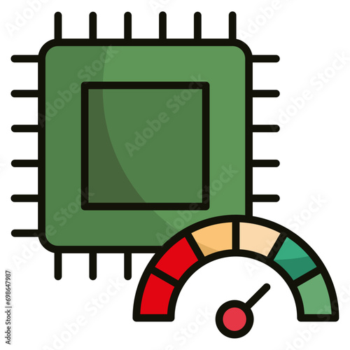 Cpu Performance Icon Element For Design