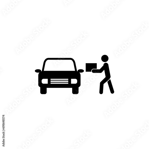 Curbside pickup icon Isolated silhouette illustration
