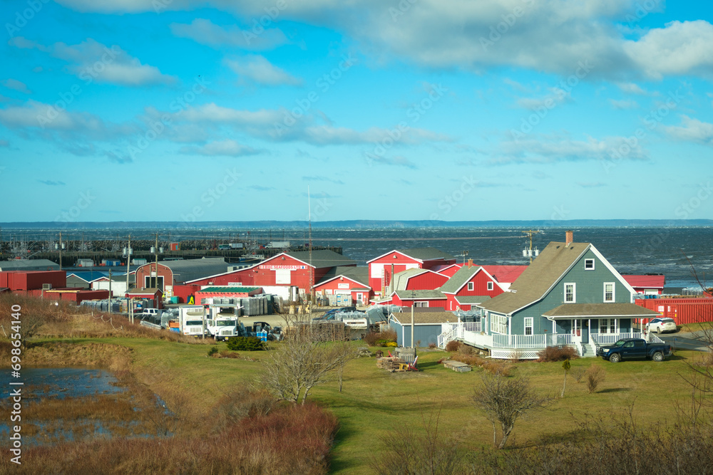 View of the harbor of Meteghan, Nova Scotia, Canada