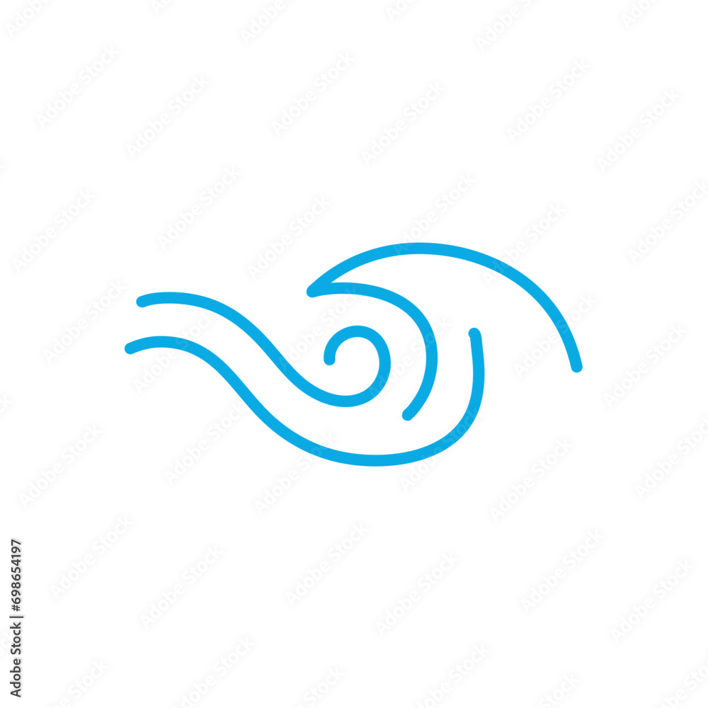 Water wave line. Flowing river water and sea wave mark.