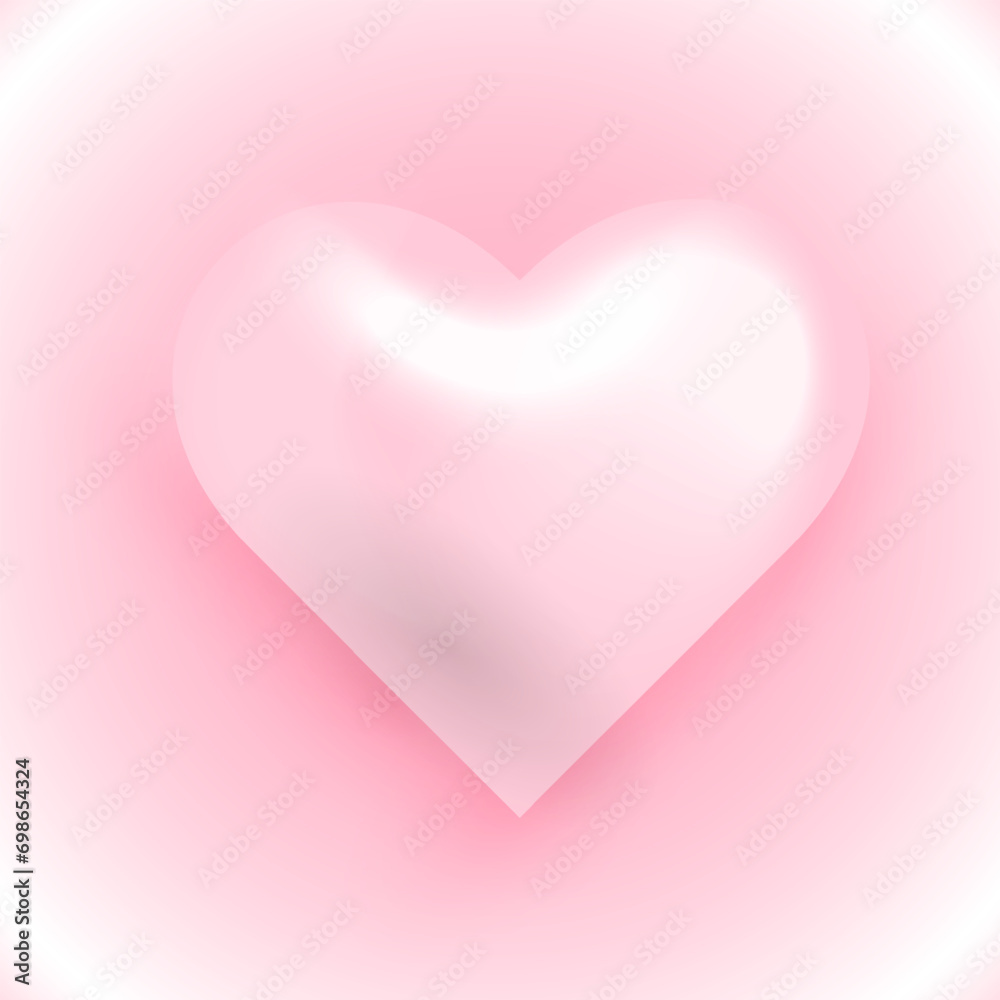 Valentines day greeting card. Realistic vector heart. Great for valentine and mother's day cards, wedding invitations, party posters and flyers. Vector illustration