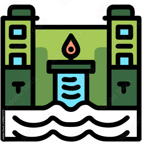 Hydropower vektor icon illustation