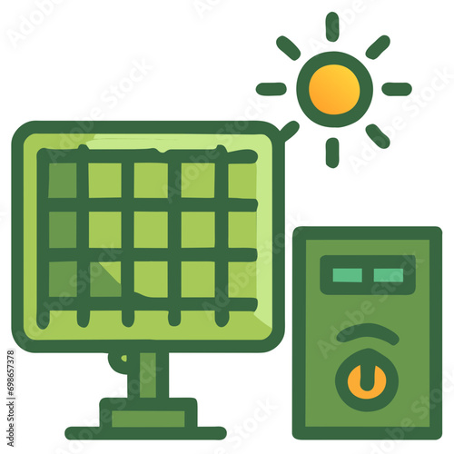 Solar inverter vektor icon illustation