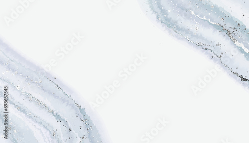 Holiday marble crystal border with silver texture and glitter splatter.