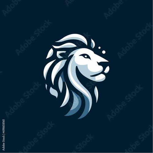 Lion logo head icon. Lion portrait wild animal design sign