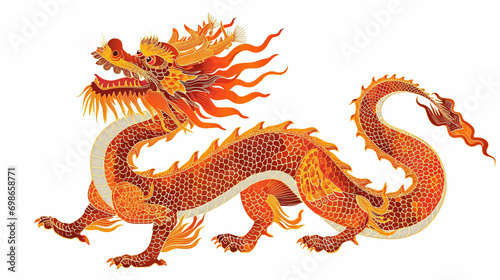 2024 Chinese traditional auspicious dragon illustration 
