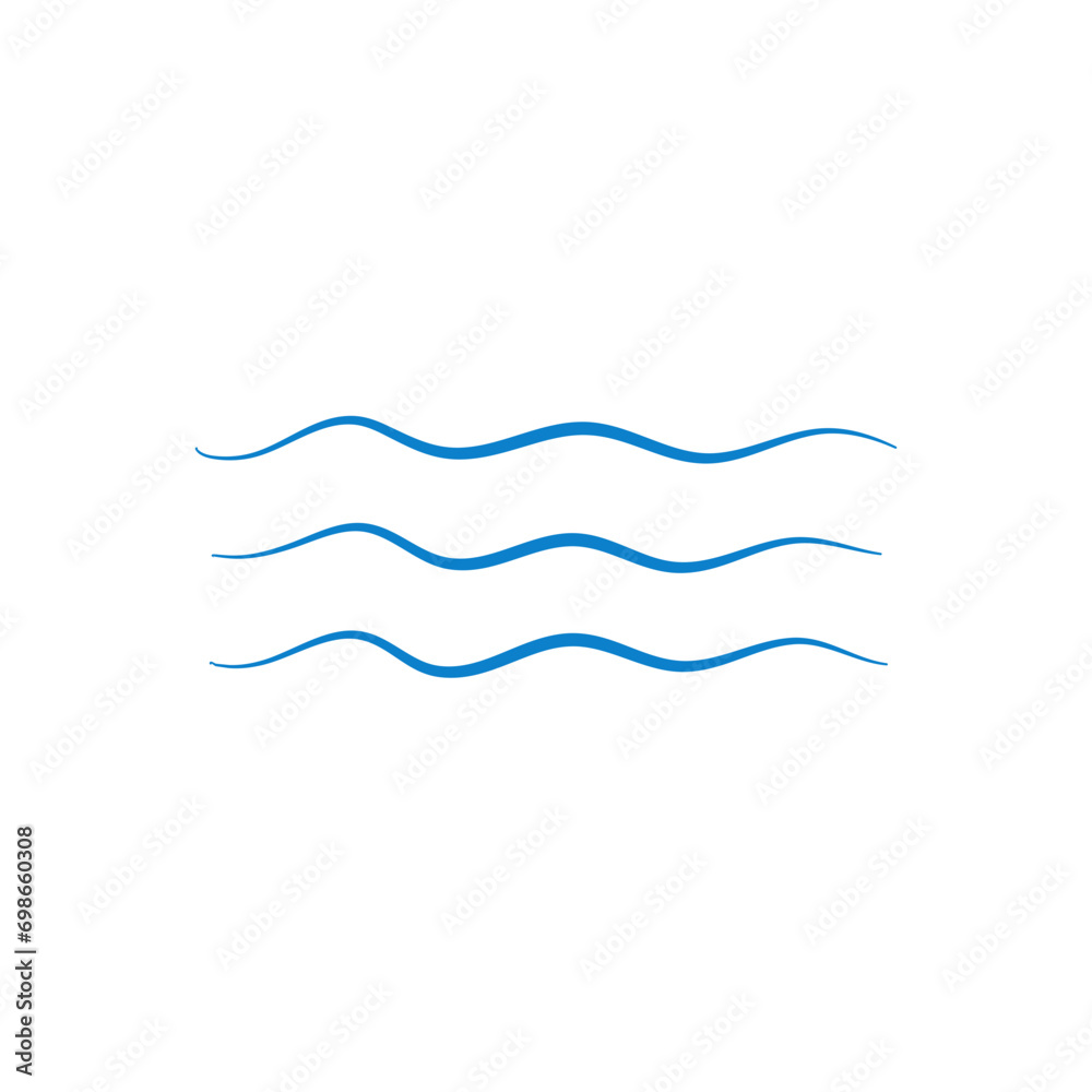 Wave sea line doodle Wave sea line doodle