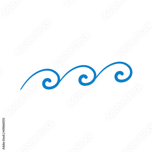 Wave sea line doodle © King Silhouette