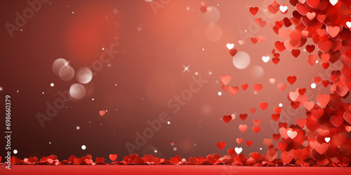 hearts for valentine's day on a bokkeh background