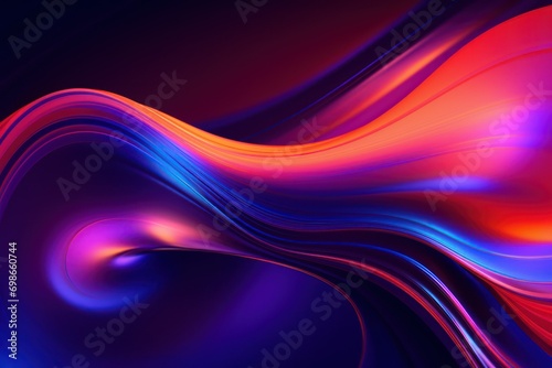 Vibrant abstract waves of blue and purple hues. Fluid background