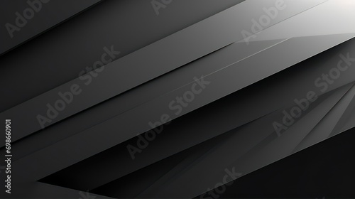 Abstract black geometric shapes and lines. Grey background.