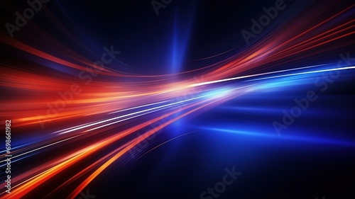 Abstract neon light background light on black. Technology Modern with copy space. AI