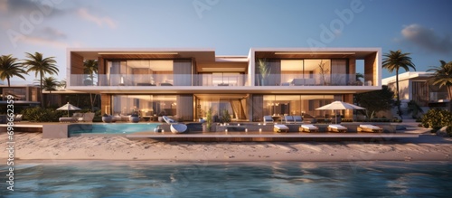 Luxury homes and resorts on the beach for views of the blue sea