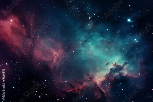 Cosmos background with planets space travel and adventures in dark sky generative AI