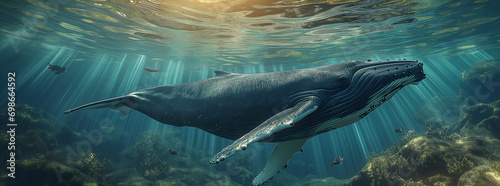 whale in the ocean wallpaper