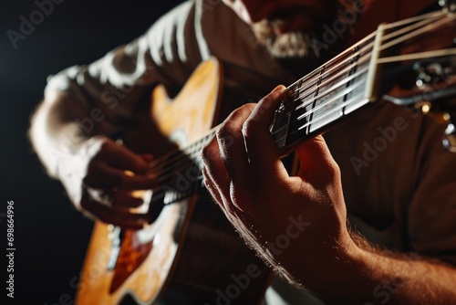 A man playing a guitar