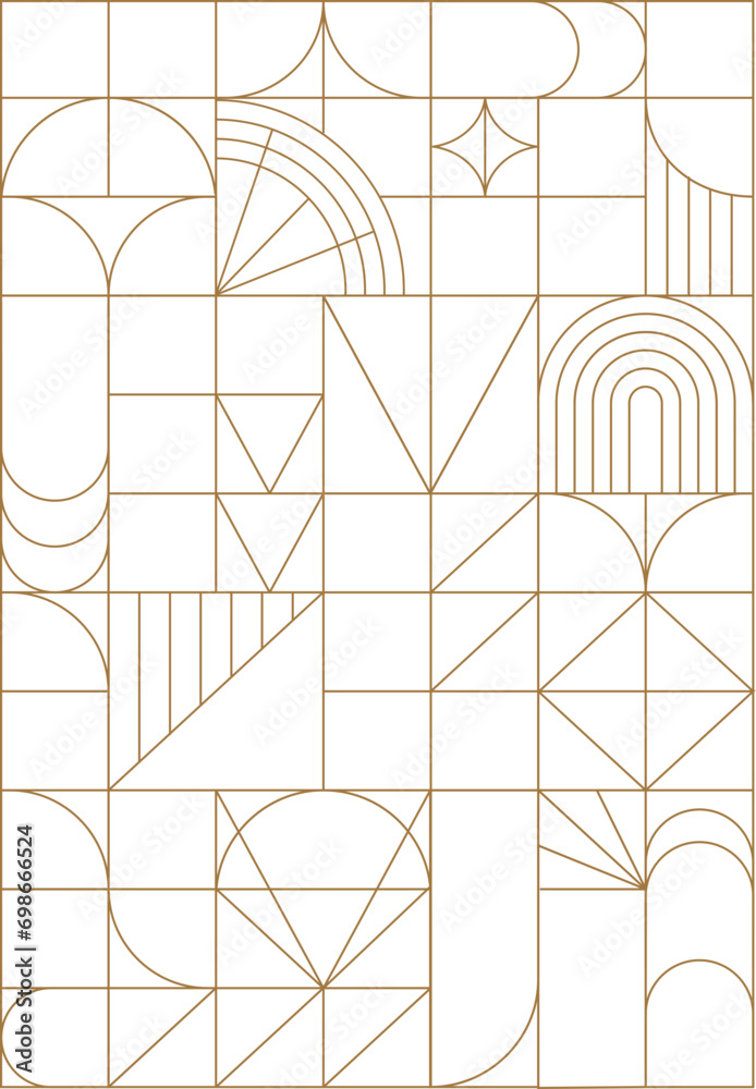 Fototapeta premium Art deco frame and patterned background. Vintage linear template for wedding invitations, leaflets and greeting cards. 