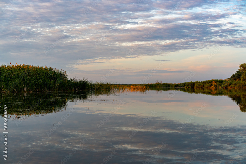 The Great Russian Volga River and its banks.